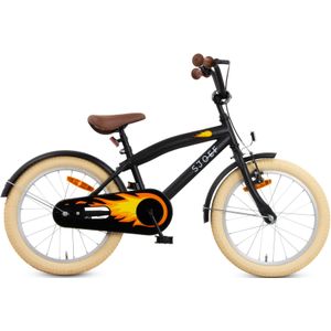 SJOEF Cruise Jongensfiets 18 inch - Mat Zwart