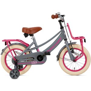 SuperSuper Lola 14 inch Meisjesfiets - Grijs/Roze