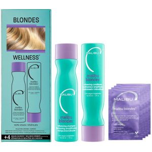 Malibu C - Malibu Blondes Collection - Cosmetische Set - Voor Blond Haar - 266 ml en 4x5 g