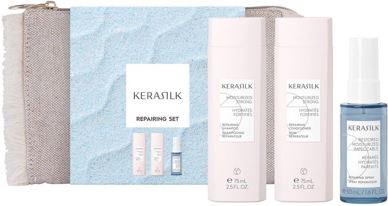 KERASILK Repairing Travel Set - Blauw - Haarverzorging - 3 Stuks