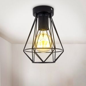 Plafondlamp Industrieel zwart | Incl. dimbare E27 lamp | Arthur