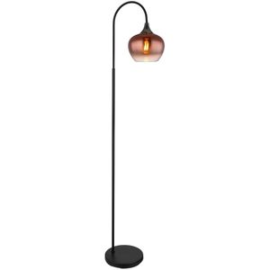 Vloerlamp MAXY Glas 150.0cm Matt zwart | Koper E27 1-Lichts