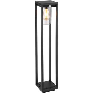 Vierkante staande buitenlamp | Zwart | 80cm | incl. sensor | E27 fitting | Candela