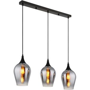 Hanglamp LAVUS 18.0 cm 3-lichts Zwart, Chroom