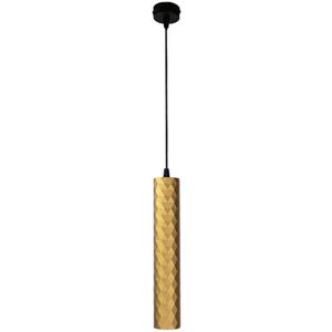 Langwerpige hanglamp 29cm | Ruit structuur | Goud | GU10 fitting