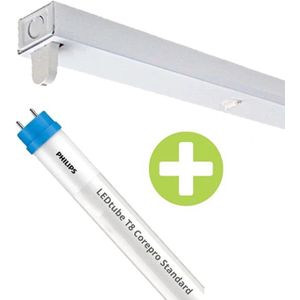 Philips LED TL Armatuur 150cm (enkel) IP22 | Incl. LED TL Buis 20W | 3000K - Warm wit (830)
