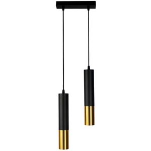 Dubbele langwerpige hanglamp 29CM | Zwart/ Goud | 2x GU10 | 0,7M kabel