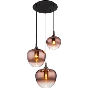 Hanglamp MAXY 3-lichts Zwart, Koper