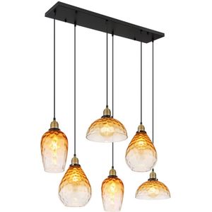 Hanglamp SALVY 100.0 cm 6-lichts Zwart, Amber