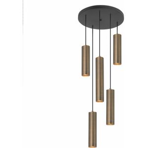 Moderne Hanglamp | Zwart/Messing | 5 x GU10 | Ø35 cm - Perugia