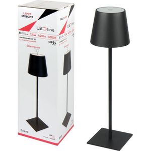 Oplaadbare tafellamp Zwart | 3,5W | Draadloos | Dimbaar | 3000K