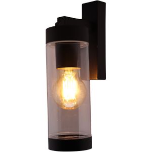 LED Wandlamp buiten | E27 fitting | Zwart | Aluminium en Glas | IP44 - SONNY
