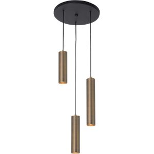 Moderne Hanglamp | Zwart/Messing | 3 x GU10 | Ø30 cm - Perugia