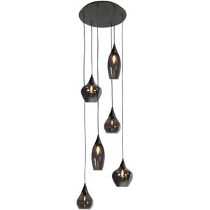 Ronde glazen Hanglamp Ø46cm 6 lichts | Cambio | 6x E14 fitting