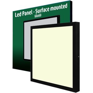 Opbouw LED Paneel 60x60 cm | 28W | Zwart | 4500K - Naturel wit