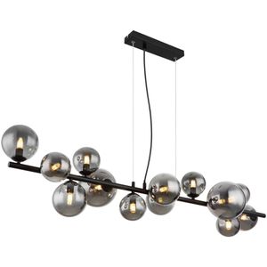 Hanglamp RIHA 120.0 cm 13-lichts Zwart, Smoked