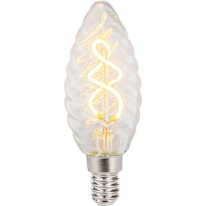 LED Filament kaars lamp 2W | Ribbel | Dimbaar | E14 | 2400K - Warm wit