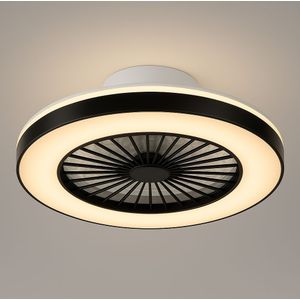 Plafondventilator wit met zwarte rand | Ø60cm | 55 watt | 3000K - 5500K CCT | 15W waaier