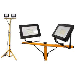 Dubbele LED Bouwlamp 2x 50W op statief | 4500K - Daglicht wit