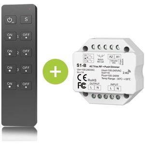 Bundelpakket | AC Triac RF draadloze dimmer | 100-240V | Incl. Afstandsbediening