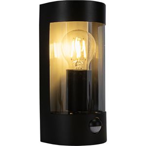 Ronde wandlamp met bewegingsmelder | IP44 | Zwart | E27 fitting