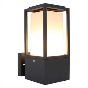 LED Vierkante wandlamp voor buiten | Melkglas | E27 | Antraciet | IP44
