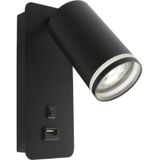 LED wandlamp - Bedlamp met USB-poort | GU10 fitting | zwart