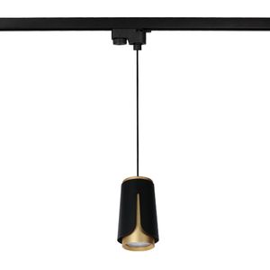 1-fase hanglamp rond Ø100 | Tulip | Zwart/ Goud | GU10 fitting