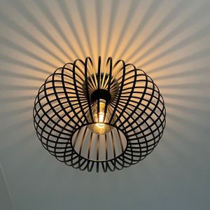 Highlight | Industriële plafondlamp - E27 fitting - 40cm - Bolato - zwart