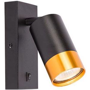 LED wandlamp - Bedlamp met schakelaar | GU10 fitting | Zwart Goud