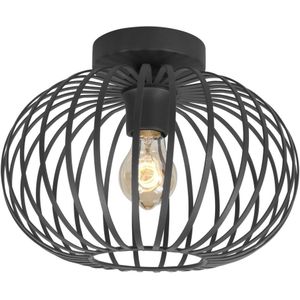 Highlight | Industriële plafondlamp - E27 fitting - 30cm - Bolato zwart
