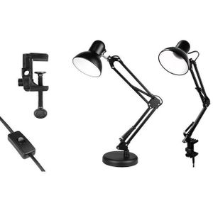LED Kantelbare Bureaulamp - Industrieel - E27 fitting - met Standaard en Klem