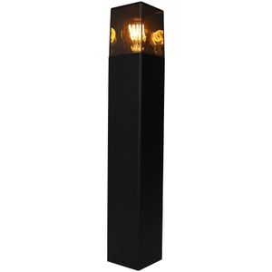 LED Tuinpaal - Staande buitenlamp met Smoked Glas | 50cm | Zwart | IP54 - Denver