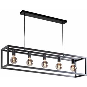 Zwarte Hanglamp Industrieel design | Fragola | 120CM | 5x E27 fitting
