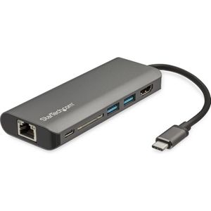 StarTech.com DKT30CSDHPD3 USB 3.0 (3.1 Gen 1) Type-C Zwart, Grijs notebook dock & poortreplicator