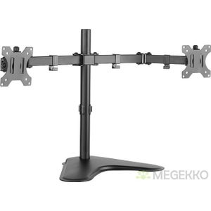 LogiLink BP0045 32'' Doorvoer Zwart, Roestvrijstaal flat panel bureau steun / monitorarm