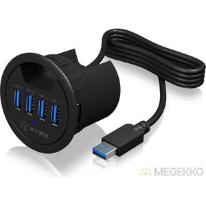 4 Poorten Hub USB 3.0 Zwart