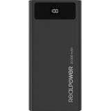 RealPower PB-20k PD powerbank 20000 mAh Zwart