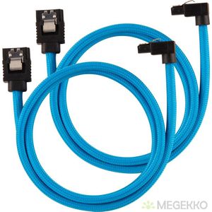 Corsair CC-8900285 SATA-kabel 2 stuks 0,6m, haaks Zwart, Blauw