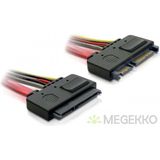 Delock 84361 Verlengkabel SATA 6 Gb/s 22-polige stekker > SATA 22-polige bus (5 V + 12 V) 50cm