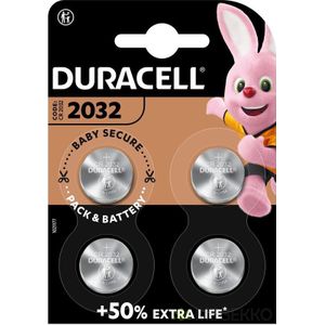 Duracell 2032 Lithium-knoopcelbatterijen - 3V, CR2032 - 4 stuks