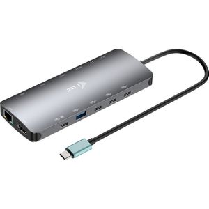 I-tec Metal USB-C Nano 3x Display Dock, 2x HDMI 1x USB-C video + Power Delivery 140W