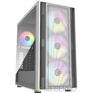 CoolerMaster MasterBox 600 White - Towermodel - ATX, EATX, ITX, micro ATX - geen voeding (ATX) - 2x USB-A - 1x USB-C - wit