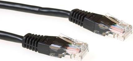 ACT Zwarte 0,5 meter LSZH U/UTP CAT6 patchkabel met RJ45 connectoren