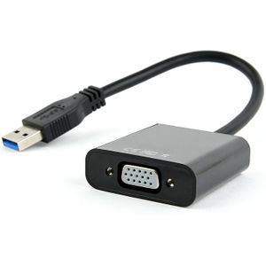 Gembird AB-U3M-VGAF-01 USB 3.0 VGA DB15F Zwart kabeladapter/verloopstukje