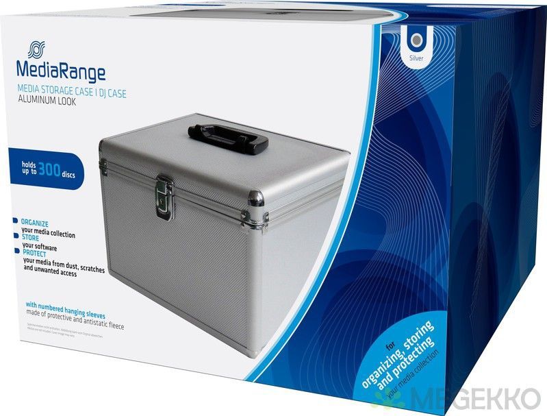 MediaRange - CD-koffer - Aluminium - Zilver - 300 CDs/DVDs/Blu-rays - 1 stuk