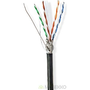 Netwerk Kabel Rol | CAT6 | Solid | S/FTP | CCA | 100.0 m | Buitenshuis | Rond | PE | Zwart | Gift Bo