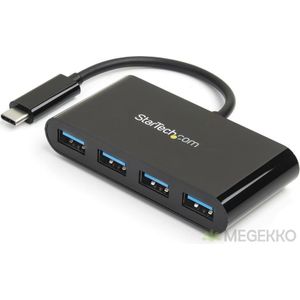 StarTech.com HB30C4AB USB 3.0 (3.1 Gen 1) Type-C 5000Mbit/s Zwart hub & concentrator