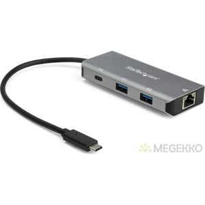 StarTech.com HB31C2A1CGB interface hub USB 3.1 (3.1 Gen 2) Type-C 10000 Mbit/s Zwart, Grijs