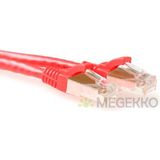ACT Rode 3 meter SFTP CAT6A patchkabel snagless met RJ45 connectoren
